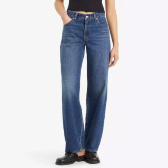 🛑 Levi's Blue Mid-Rise Straight Looser Leg Dad Jeans - 26" - Picture 1 of 14